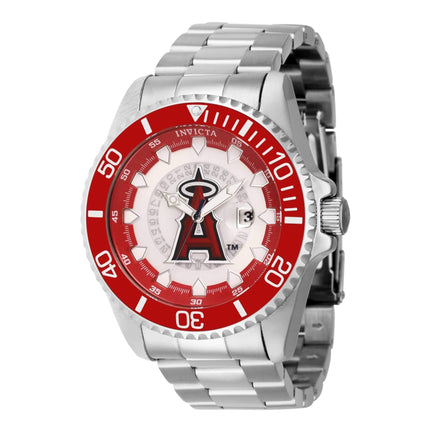 Invicta Men's Watch - MLB Los Angeles Angels Rotating Bezel Silver Bracelet | 43466 ,