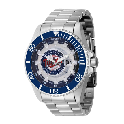Invicta Men's Watch - MLB Minnesota Twins Rotating Bezel Silver Steel Bracelet | 43470 ,