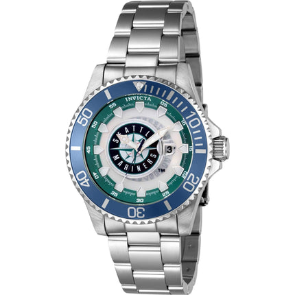 Invicta Men's Watch - MLB Seattle Mariners Date Display Silver Steel Bracelet | 43478 ,