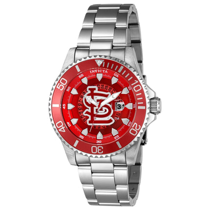 Invicta Men's Watch - MLB St. Louis Cardinals Rotating Bezel Silver Bracelet | 43479 ,