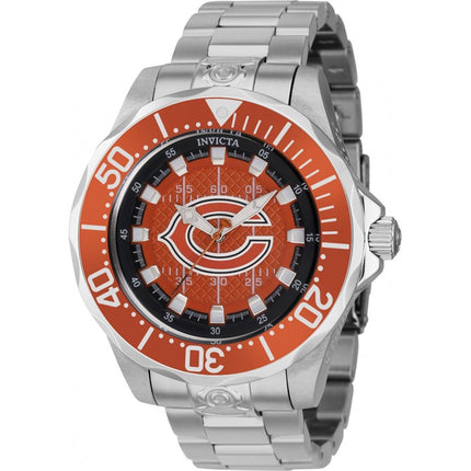 Invicta Men's Watch - NFL Chicago Bears Dial Rotating Bezel Silver Bracelet | 42125 ,