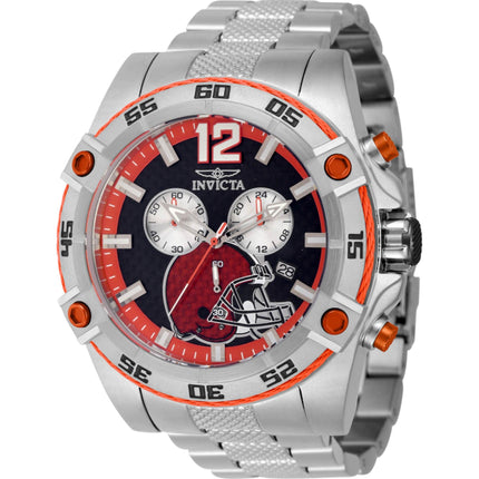 Invicta Men's Watch - NFL Cleveland Browns Silver and Orange Bezel Bracelet | 45427 ,