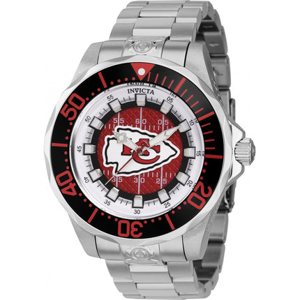 Invicta Men's Watch - NFL Kansas City Chiefs Dial Rotating Bezel SS Bracelet | 42121 ,