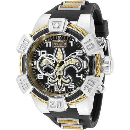 Invicta Men's Watch - NFL New Orleans Saints Quartz Chronograph Black Strap | 35871 ,