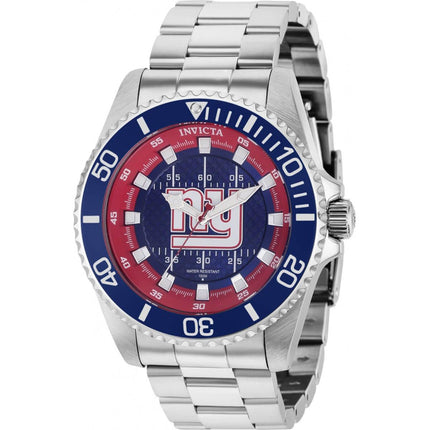 Invicta Men's Watch - NFL New York Giants Silver SS Bracelet Rotating Bezel | 36933 ,