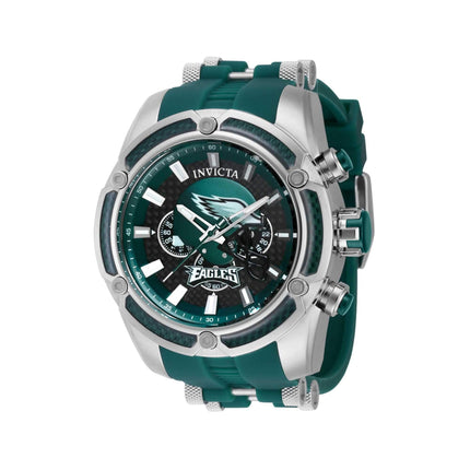 Invicta Men's Watch - NFL Philadelphia Eagles Chrono Dark Green Rubber Strap | 41920 ,