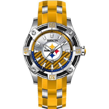 Invicta Men's Watch - NFL Pittsburgh Steelers Yellow and Silver Tone Dial | 42073 ,