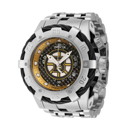 Invicta Men's Watch - NHL Boston Bruins Chrono Black and Silver Bracelet | 42014 ,