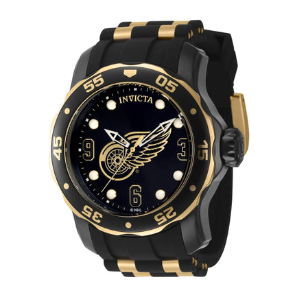 Invicta Men's Watch - NHL Detroit Red Wings Rotating Bezel Black Rubber Strap | 42314 ,