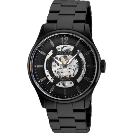 Invicta Men's Watch - Objet D Art Automatic Semi-Skeleton Dial Black Steel | 27574 ,