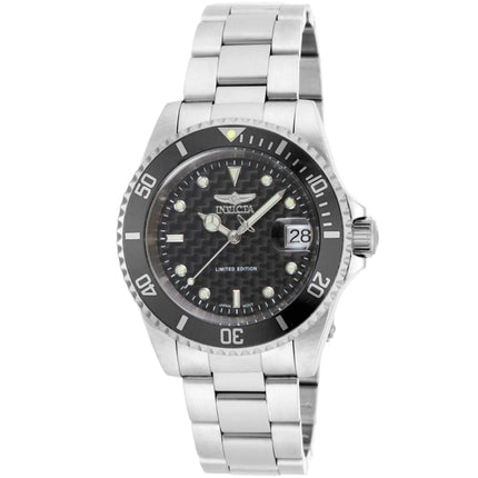 Invicta Men's Watch - Pro Diver Automatic Black Dial Silver Bracelet | ILE8926OBA ,