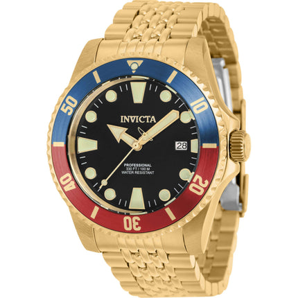 Invicta Men's Watch - Pro Diver Automatic Black Dial Yellow Gold Bracelet | 39760 ,
