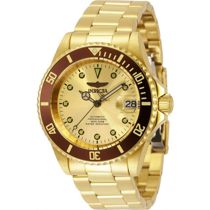 Invicta Men's Watch - Pro Diver Automatic Gold Dial Stainless Steel Bracelet | 34766 ,