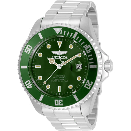 Invicta Men's Watch - Pro Diver Automatic Green Dial Silver Steel Bracelet | 35719 ,