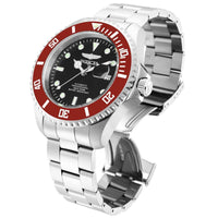 Invicta Men's Watch - Pro Diver Black Dial Red Bezel Silver Tone Bracelet | 35854 ,