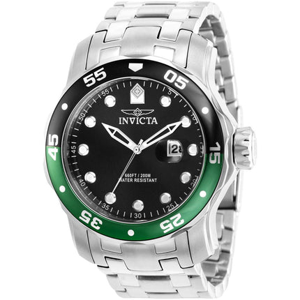 Invicta Men's Watch - Pro Diver Black Dial Silver SS Bracelet Rotating Bezel | 39092 ,