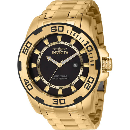 Invicta Men's Watch - Pro Diver Black Dial Yellow Stainless Steel Bracelet | 39109 ,