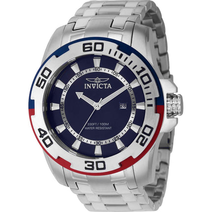 Invicta Men's Watch - Pro Diver Blue Dial Date Display Silver Steel Bracelet | 39114 ,