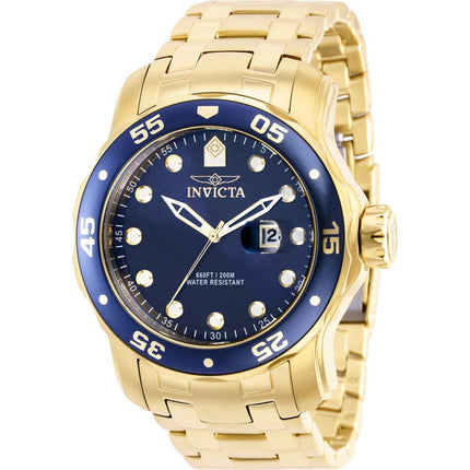 Invicta Men's Watch - Pro Diver Blue Dial Yellow SS Bracelet Rotating Bezel | 39086 ,