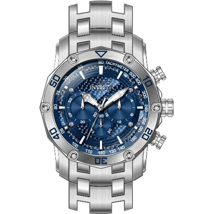Invicta Men's Watch - Pro Diver Chrono Rotating Bezel Blue Dial SS Bracelet | 38450 ,