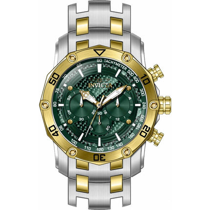 Invicta Men's Watch - Pro Diver Chrono Rotating Bezel Green Dial SS Bracelet | 38446 ,