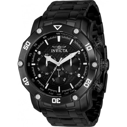 Invicta Men's Watch - Pro Diver Chronograph Black Carbon Fiber Dial Bracelet | 37724 ,