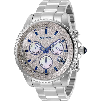 Invicta Men's Watch - Pro Diver Diamond Pave MOP Dial Silver Tone Bracelet | 31990 ,