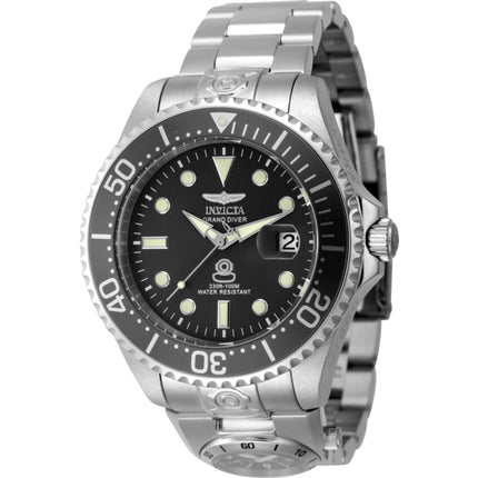 Invicta Men's Watch - Pro Diver Dual Time Black Dial Silver Steel Bracelet | 45812 ,