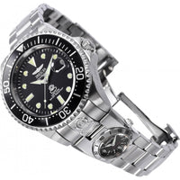 Invicta Men's Watch - Pro Diver Dual Time Black Dial Silver Steel Bracelet | 45812 ,