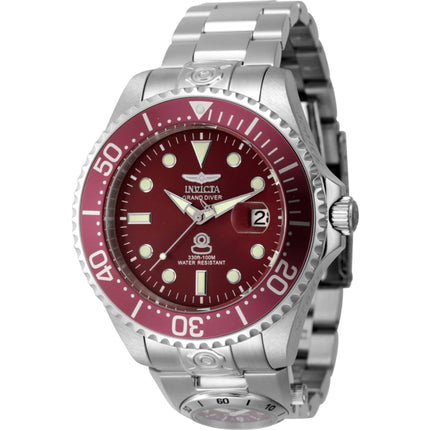 Invicta Men's Watch - Pro Diver Dual Time Red Dial Silver Tone Steel Bracelet | 45814 ,
