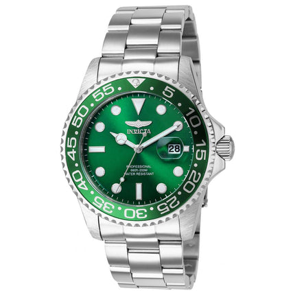 Invicta Men's Watch - Pro Diver Green Rotating Bezel Silver Tone Bracelet | 36546 ,