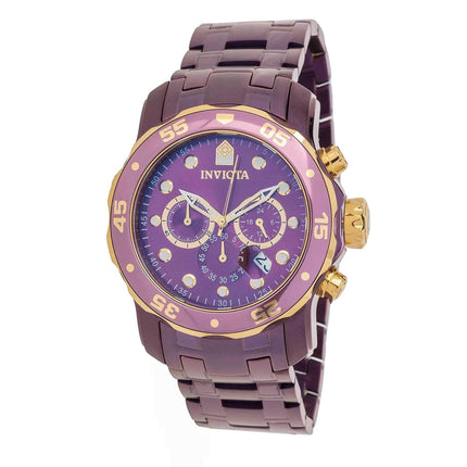 Invicta Men's Watch - Pro Diver Light Purple, Yellow Gold Bezel Bracelet | 40244 ,