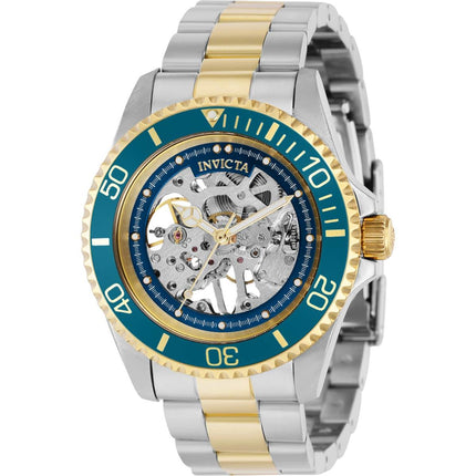 Invicta Men's Watch - Pro Diver Mechanical Skeleton Dial Two Tone Bracelet | 37881 ,