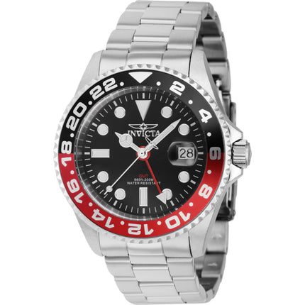 Invicta Men's Watch - Pro Diver Quartz Black Dial Silver Tone Steel Bracelet | 40951 ,