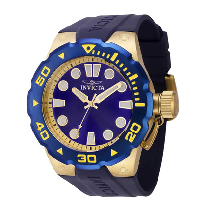 Invicta Men's Watch - Pro Diver Quartz Blue and Gold Tone Dial Rubber Strap | 37740 ,
