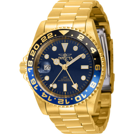 Invicta Men's Watch - Pro Diver Quartz Blue Dial Yellow Gold Steel Bracelet | 43964 ,
