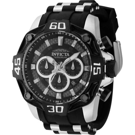 Invicta Men's Watch - Pro Diver Quartz Chronograph Black and Silver Strap | 44704 ,