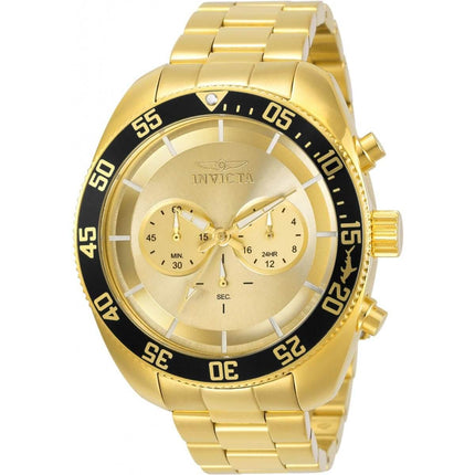 Invicta Men's Watch - Pro Diver Quartz Chronograph Gold Tone Dial Bracelet | 30059 ,