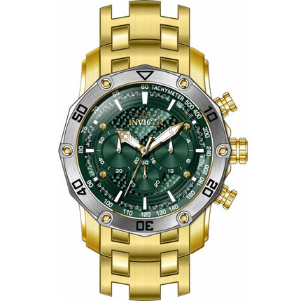 Invicta Men's Watch - Pro Diver Quartz Chronograph Rotating Bezel Green Dial | 38445 ,