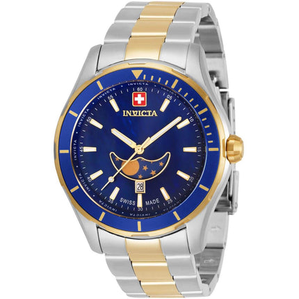 Invicta Men's Watch - Pro Diver Quartz Moon Phase Blue MOP Dial Bracelet | 33467 ,