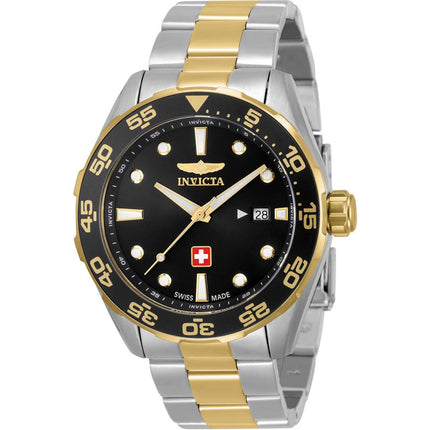 Invicta Men's Watch - Pro Diver Quartz Two Tone SS Bracelet Rotating Bezel | 33459 ,