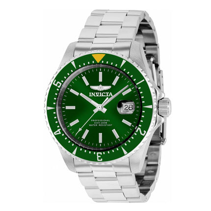 Invicta Men's Watch - Pro Diver Rotating Bezel Green Dial Silver Bracelet | 36782 ,