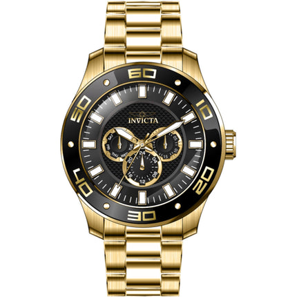Invicta Men's Watch - Pro Diver Scuba Black Dial Yellow Gold Bracelet Quartz | 45758 ,