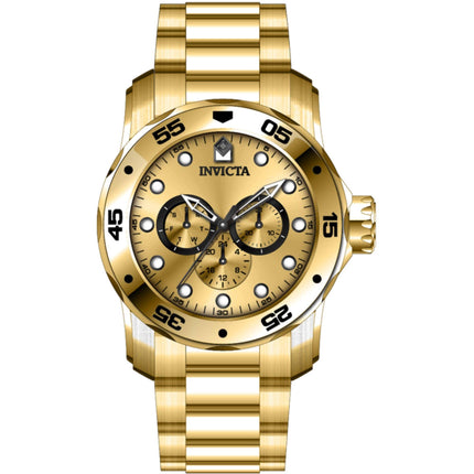Invicta Men's Watch - Pro Diver Scuba Rotating Bezel Gold Tone Dial Bracelet | 45725 ,