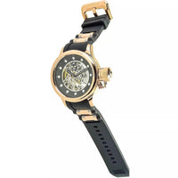 Invicta Men's Watch - Pro Diver Semi Skeleton Dial Black and Rose Gold Strap | 39422 ,