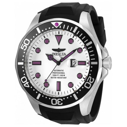 Invicta Men's Watch - Pro Diver White Dial Silver Tone Case Black Strap | 36434 ,