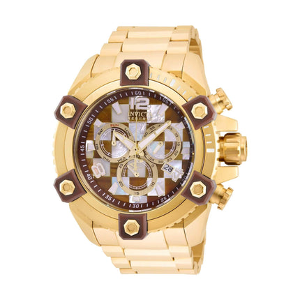 Invicta Men's Watch - Reserve Octane Brown and White Dial Yellow Gold Case | 27777 ,