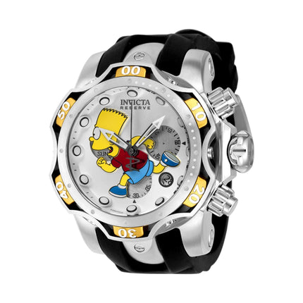 Invicta Men's Watch - Reserve Simpsons Silver Tone Case Black Rubber Strap | 39017 ,