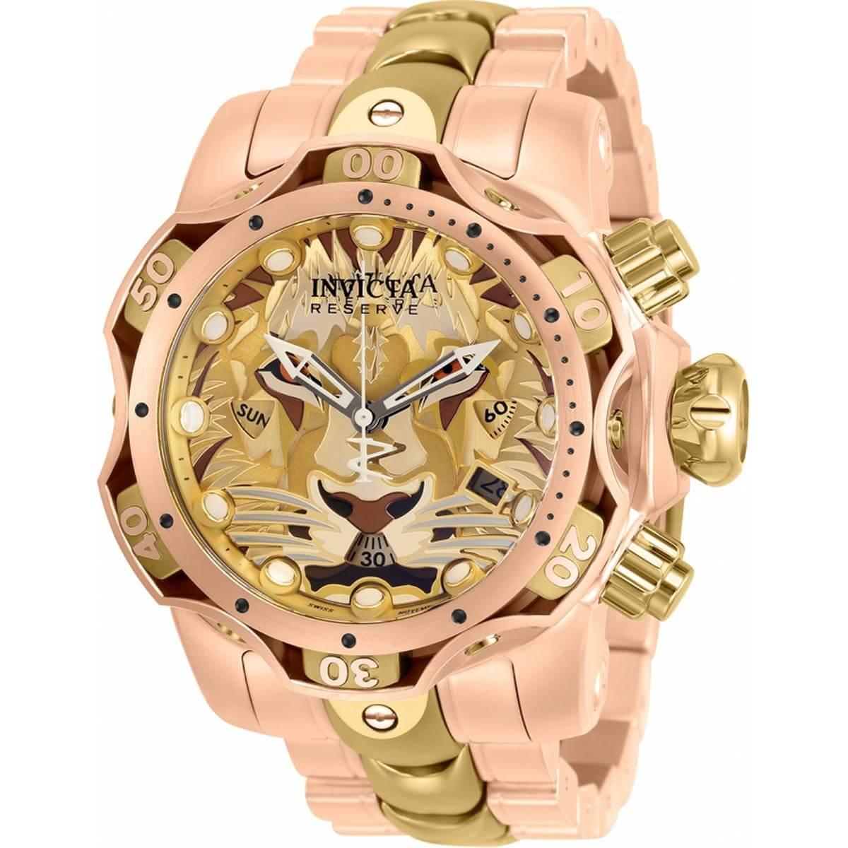 Invicta Men's Watch Reserve Venom Gen III Yellow Gold and Rose Gold
