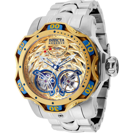 Invicta Men's Watch - Reserve Venom Open Heart Gold Dial Silver Bracelet | 35985 ,